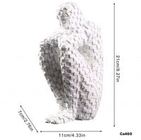 Articulo decorativo figura humano blanco resina  8cm* 11cm* 20cm