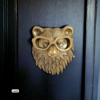 Articulo decorativo oso dorado de pared  16,5cm* 14,5cm