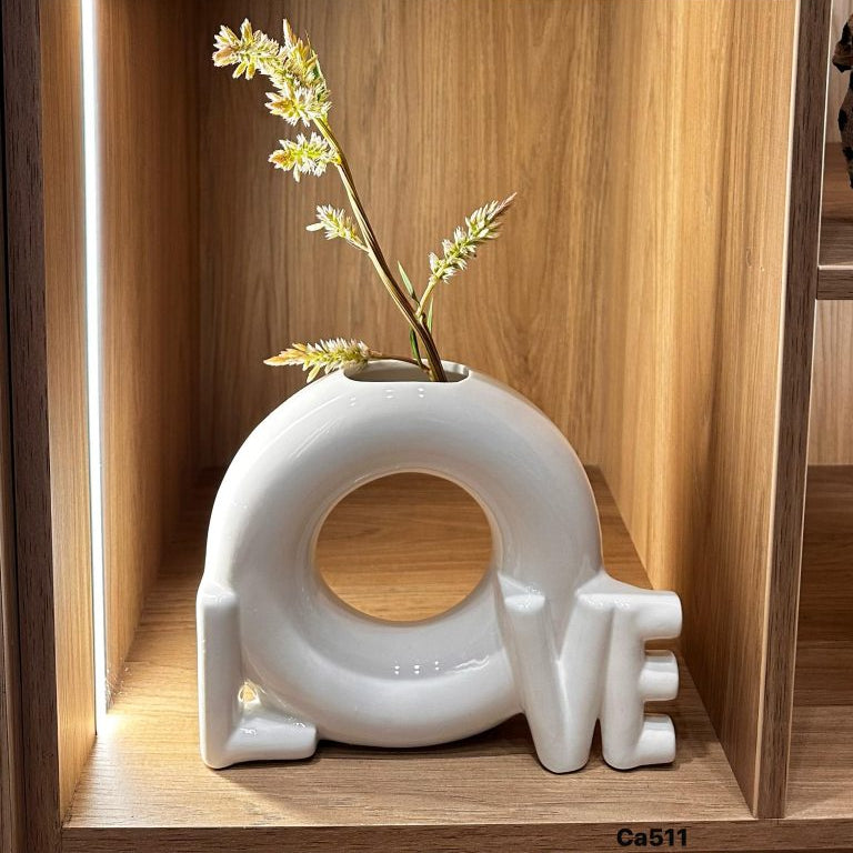 Jarron blanco brillante LOVE  22,5cm* 19cm