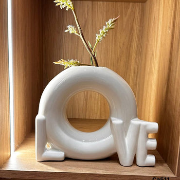 Jarron blanco brillante LOVE  22,5cm* 19cm