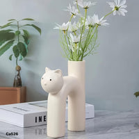 Florero blanco diseño gato  18cm* 6,5cm* 21cm