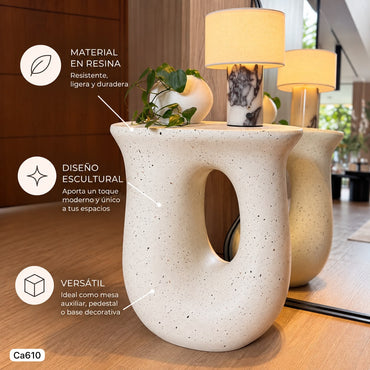 Mesa auxiliar en piedra caliza  28cm* 42cm* 45cm