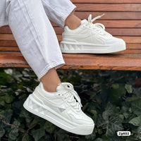 Tenis blanco suela 3cm  3011  C-2