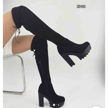 Bota caña alta negra tacon 12cm  HD-236  C14