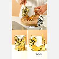 Taza perro plateado ceramica   450ml