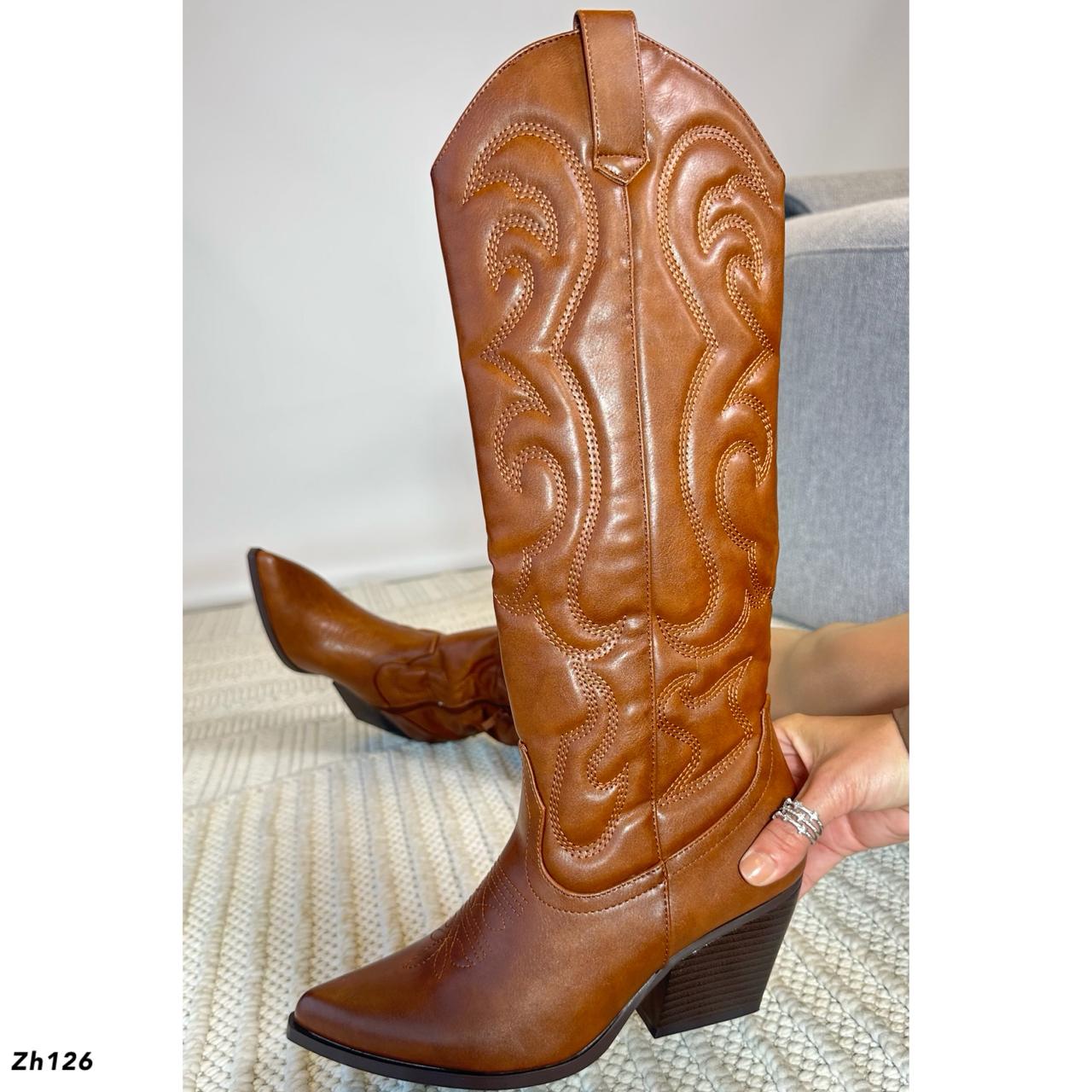 Bota texana café tacon 7cm  2M8B-X20581-18  C-47