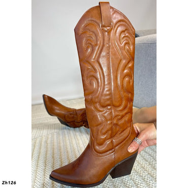 Bota texana café tacon 7cm  2M8B-X20581-18  C-47