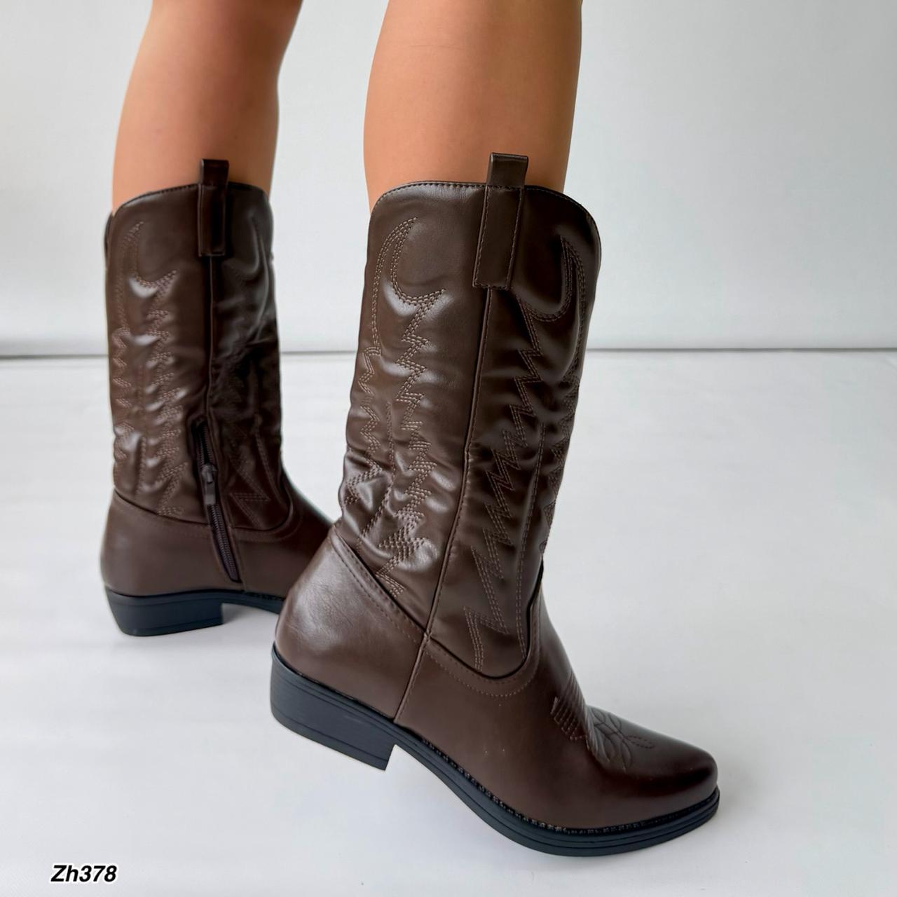 Bota texana cafe tacon 4cm   2P9B-X9360-06  C-130