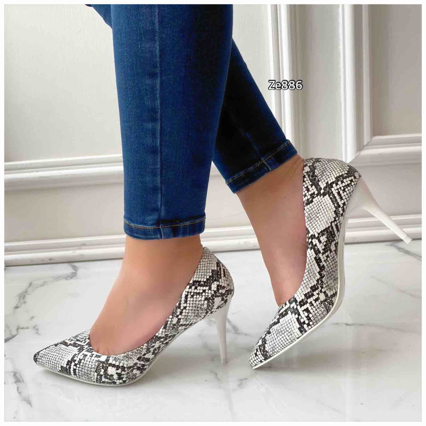 Stileto gris textura tacon 9cm  BG1313-PM   C11