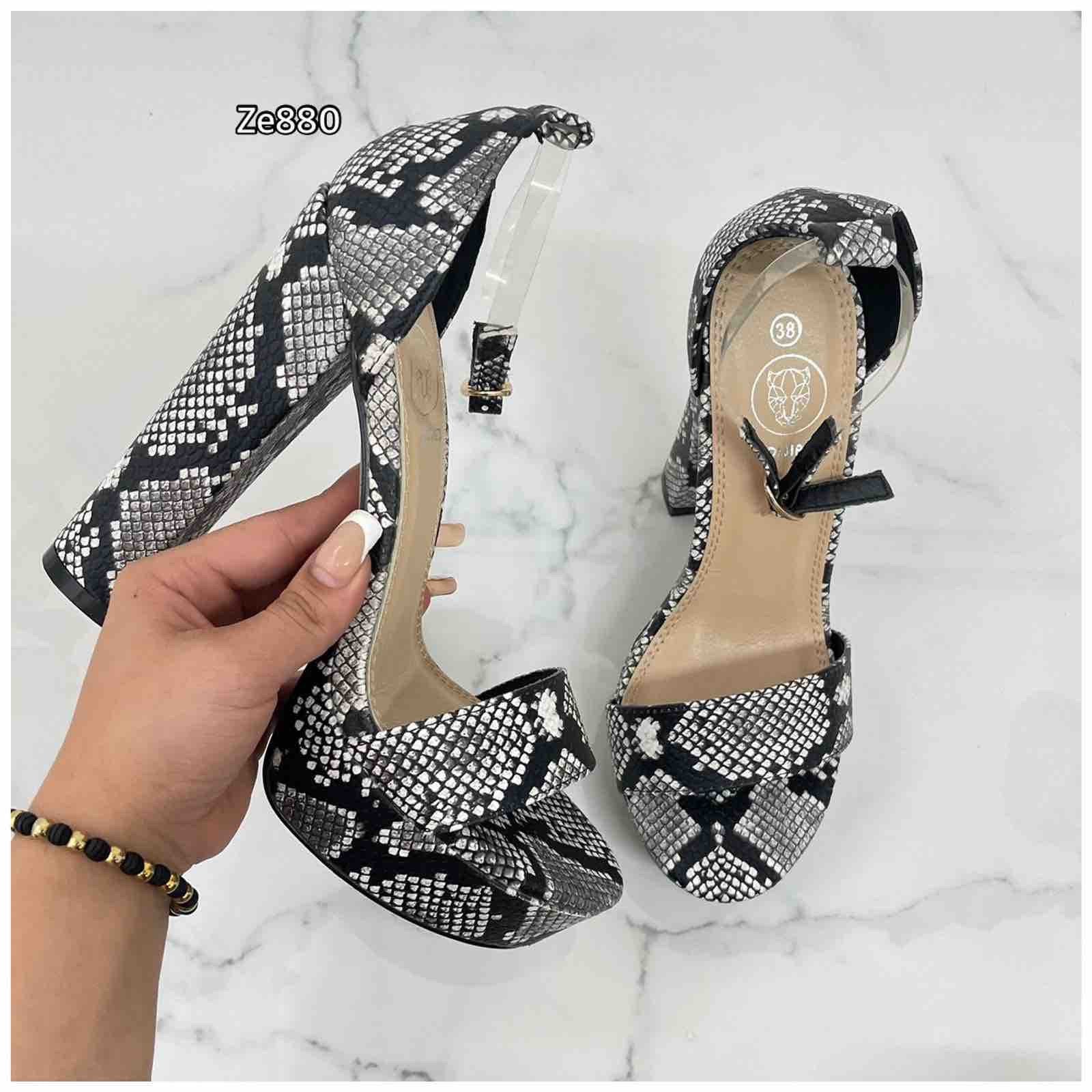 Sandalia gris textura tacon 14cm  BL717-PM  C11