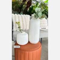 Florero blanco nordico pequeño PP  8.5cm*  14cm