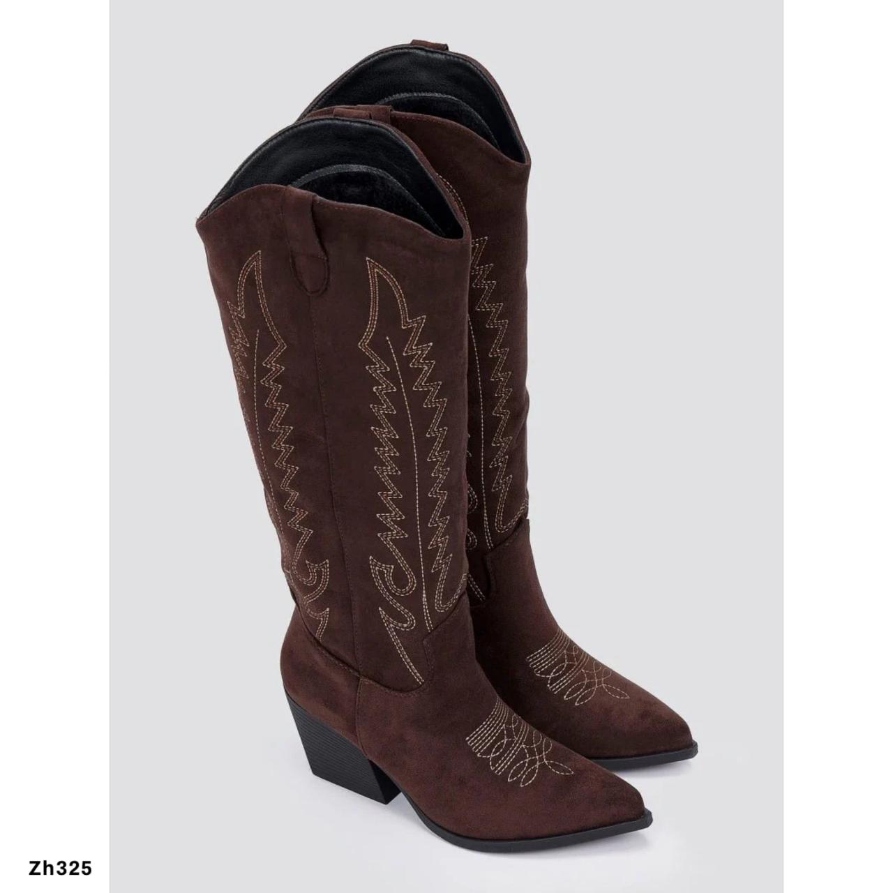 Bota texana café tacon 7cm  RXJ295  C-125