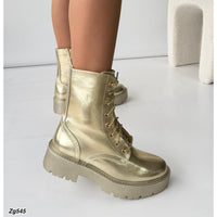 Botin dorado suela 5cm   1608  C-65