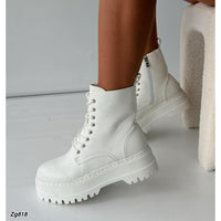 Botin blanco cierre lateral suela 5 cm   IS14-014