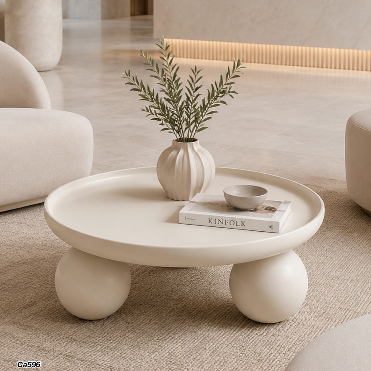 Mesa de centro blanco metal   75cm* 30cm