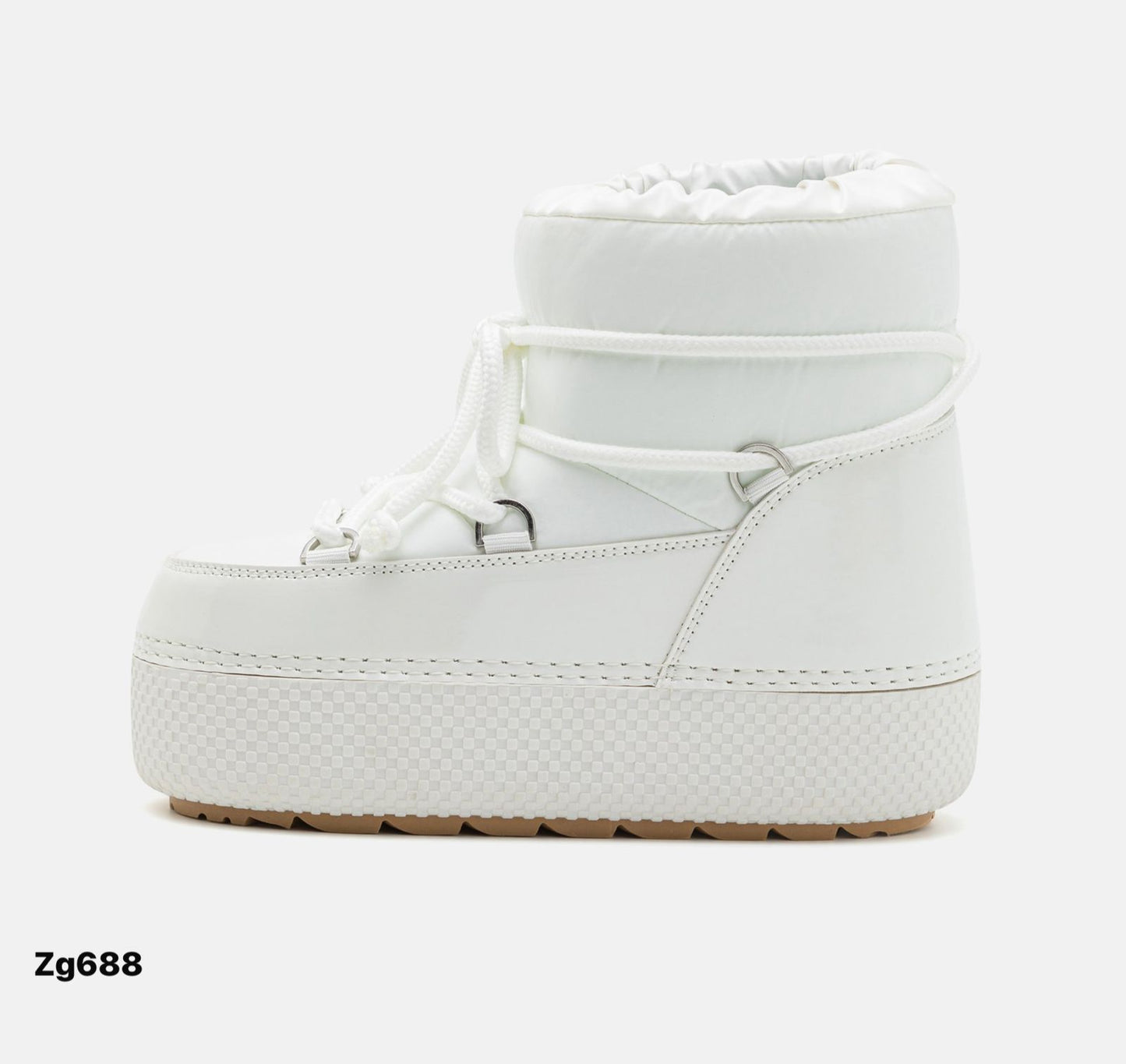 Botin blanco tipo nieve suela 4cm  NB616  C-77