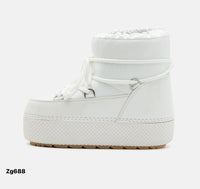 Botin blanco tipo nieve suela 4cm  NB616  C-77