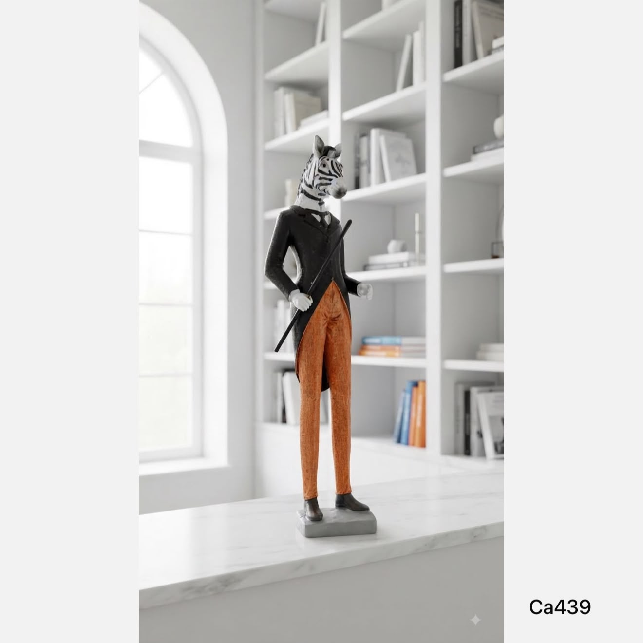 Escultura de cebra elegante  12cm* 12cm* 40cm