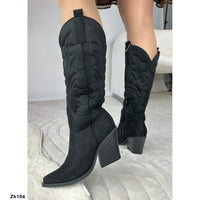 Bota texana negro tacon 8cm   J28  C- 65