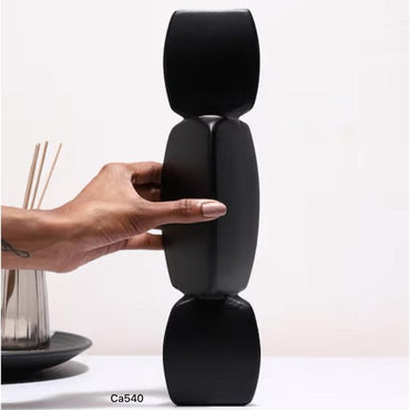Florero negro modular alto ceramica  31cm* 4cm