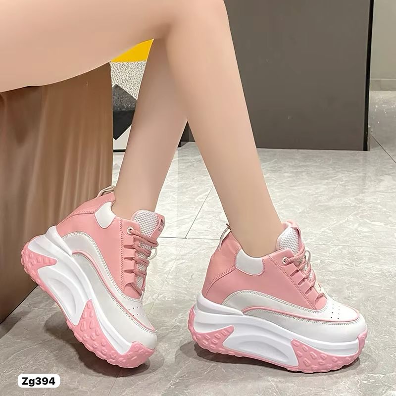 Tenis rosado detalles blanco platafoma tacon interno 12cm  926  C-2