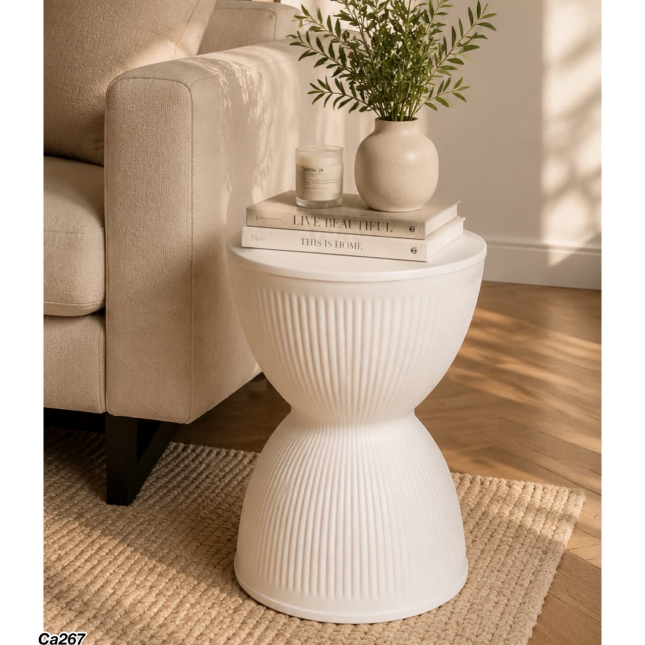 Mesa auxiliar blanco  31cm* 31cm* 46cm