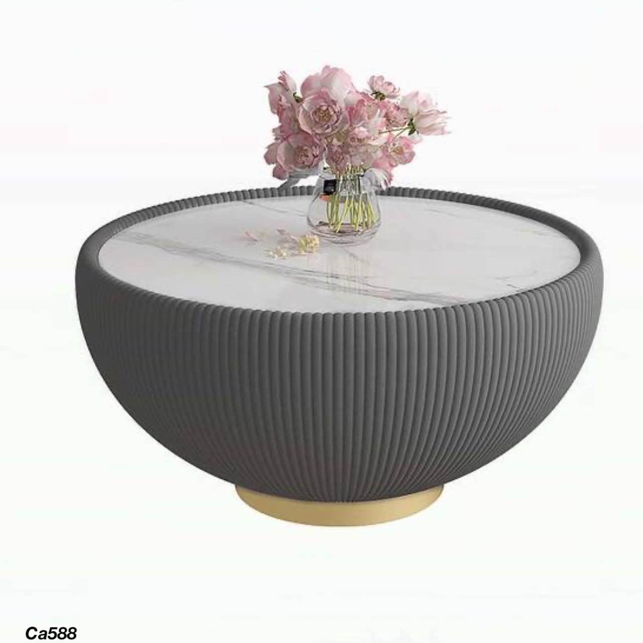 Mesa de policuero grande gris piedra blanco  70cm* 36cm