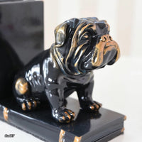 Set dos cuña libros perros bull dog negro 14cm* 11cm* 25cm