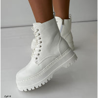 Botin blanco cierre lateral suela 5 cm   IS14-014