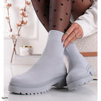 Botin gris tipo media suela 4cm  A-35  C-34