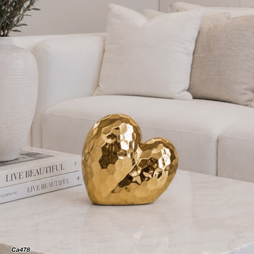 Articulo decorativo corazon dorado  19cm* 9,5cm* 19cm