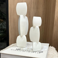 Florero blanco modular alto ceramica  31cm* 4cm