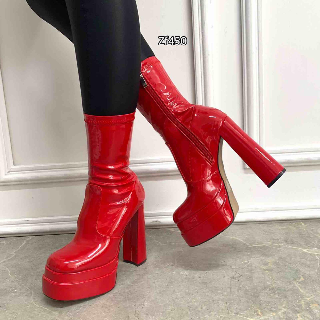 Botin rojo plataforma 5cm tacon 14cm   C-244  C7