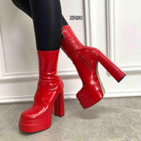 Botin rojo plataforma 5cm tacon 14cm   C-244  C7