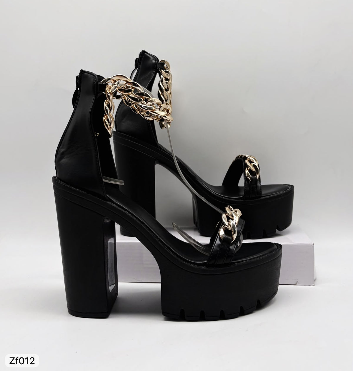 Sandalia negra tacon 13Cm 2119-7