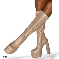 Bota caña alta nude tacon 15cm    X8241   C33