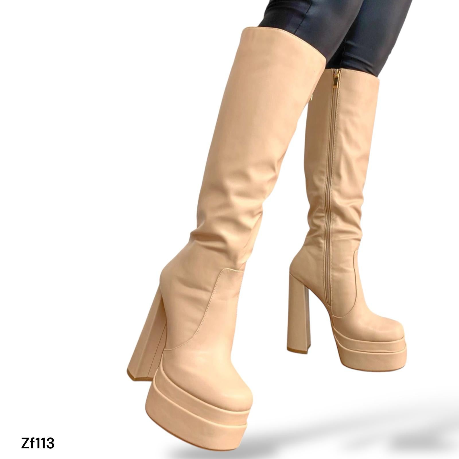 Bota caña alta nude tacon 15cm    X8241   C33