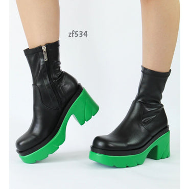 Botin negro suela verde tacon 8cm  Y2017  C24