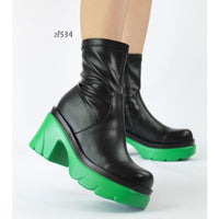 Botin negro suela verde tacon 8cm  Y2017  C24