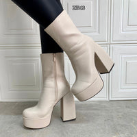 Botin beige plataforma 4cm tacon 13cm  16820   C16