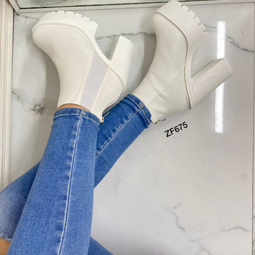Botin blanco tacon 13cm  1191-21  C-4