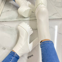 Botin blanco tacon 13cm  1191-21  C-4