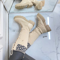 Bota caña alta beige detalles suela 3cm   U9-X2415-4   C-62