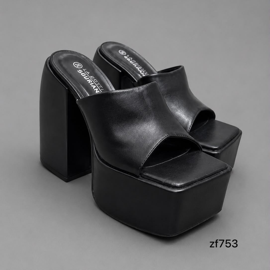 Sandalia negra tacon 12cm BHRX7185 C-56