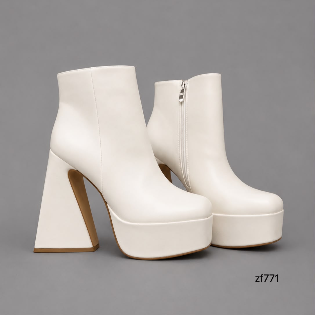 Botin blanco plataforma 4cm tacon 14cm