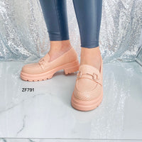 Zapato rosa aplique suela 4cm  CH831  C-69