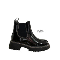 Botin negro charol apliques brillantes borde suela 3cm  9550A-1  C-64