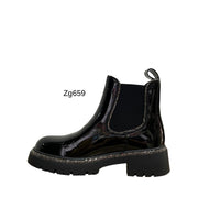 Botin negro charol apliques brillantes borde suela 3cm  9550A-1  C-64