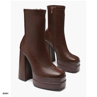 Botin café plataforma 5cm tacon 13cm  HX3279-C1636