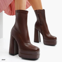 Botin café plataforma 5cm tacon 13cm  HX3279-C1636